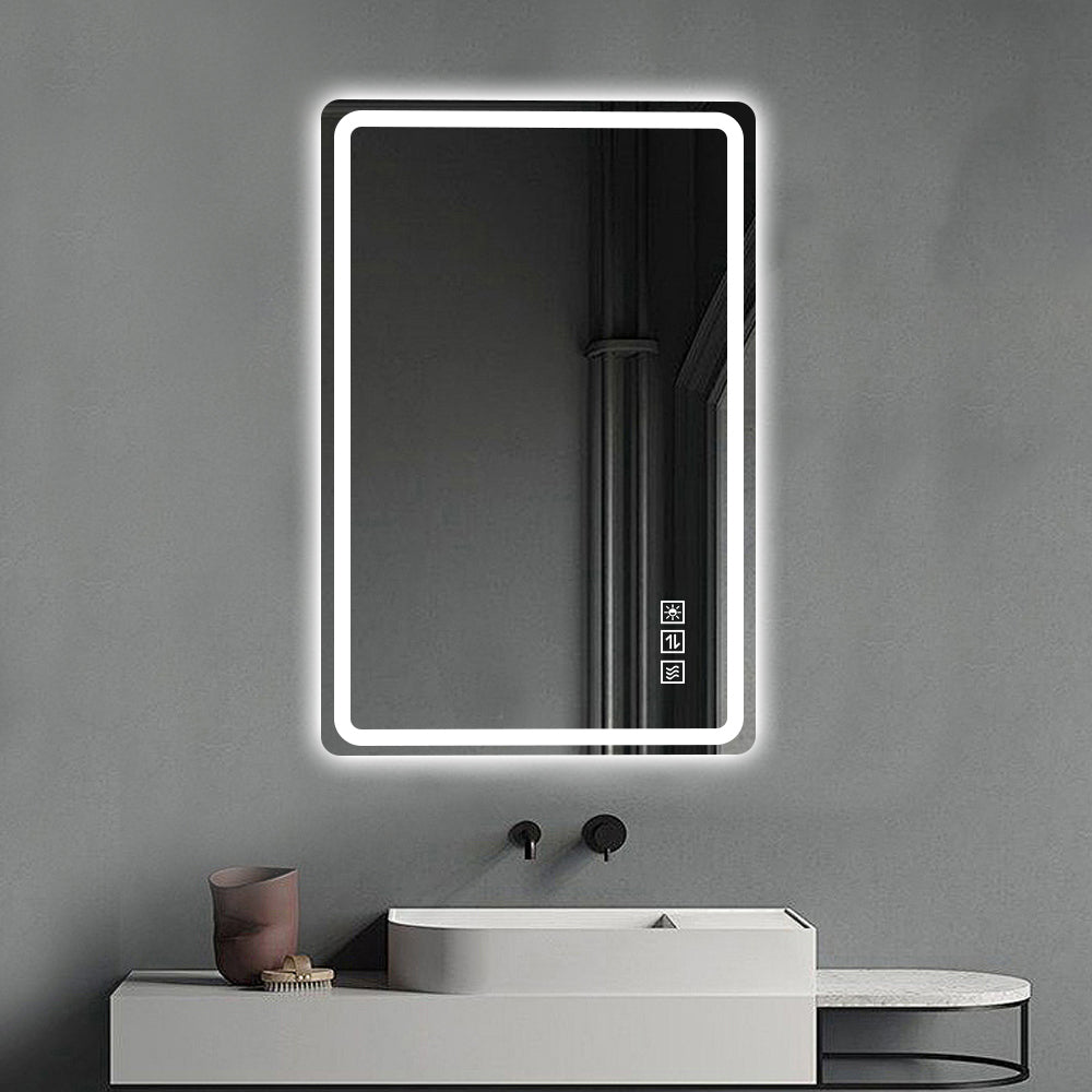 Frameless LED Bathroom Mirror 60x100 cm - Anti-Fog Dimmable Glass