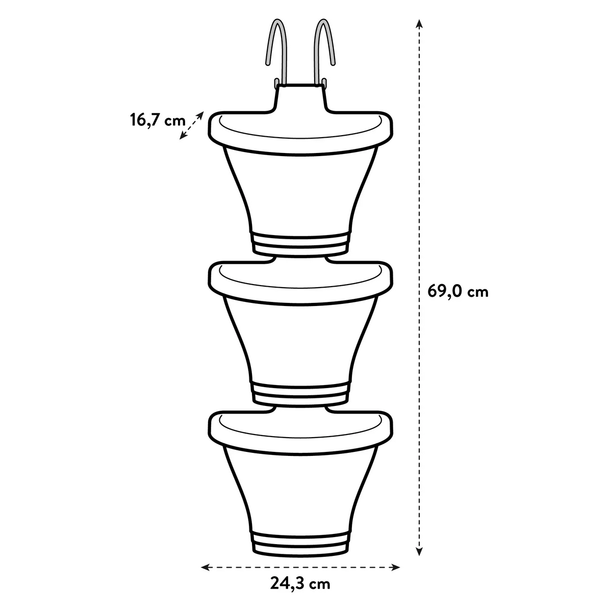 Corsica Vertical Forest 24Cm Set/3 (White)