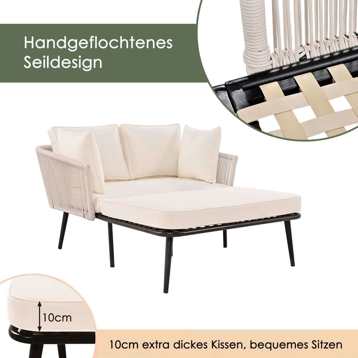 6-Person Garden Dining Set with Armchairs, Polyrattan