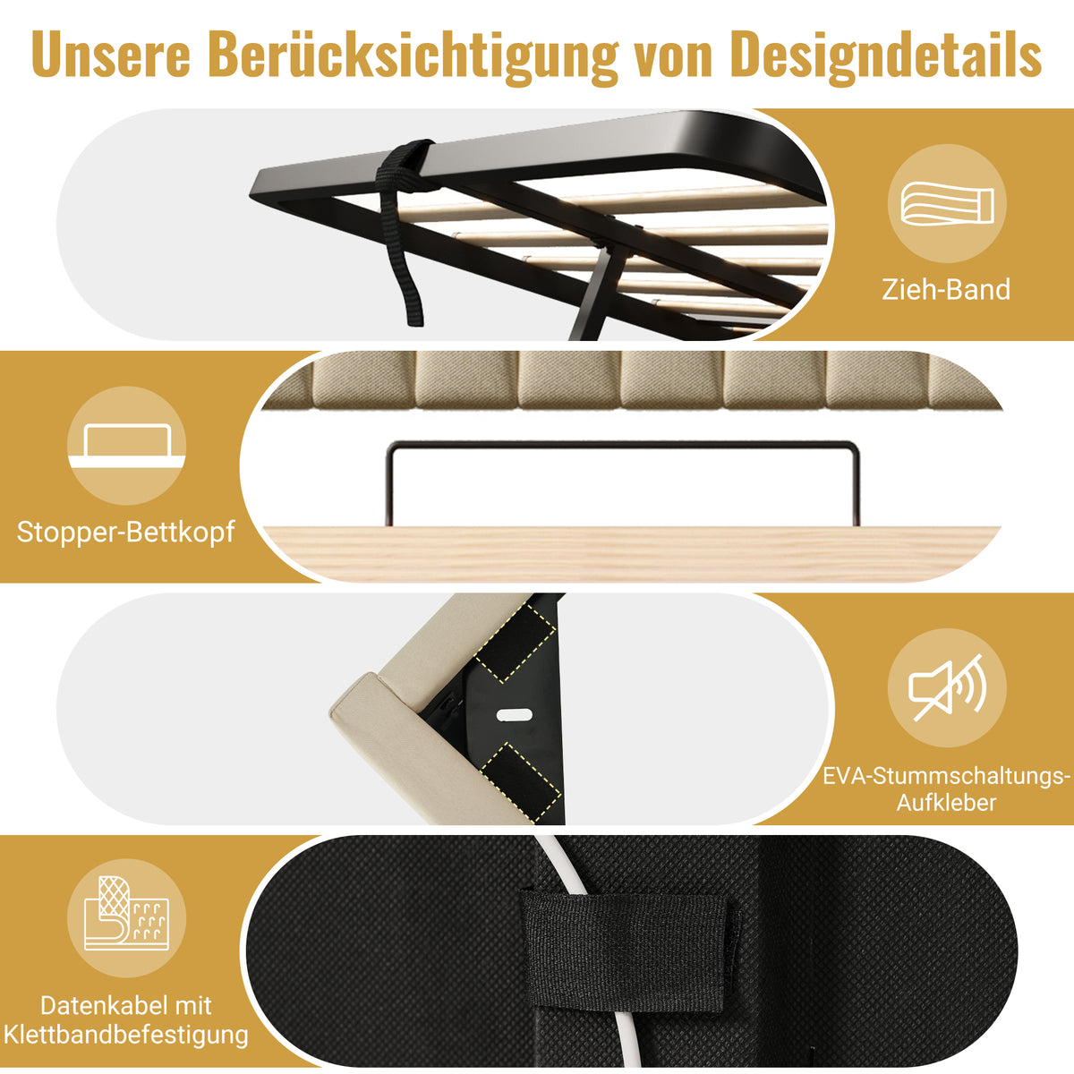 Upholstered Double Bed 180x200cm Hydraulic Base, Beige Bouclé