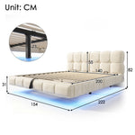 Sofa Bed 90x190cm with Pull-Out Bed & LED Storage, Dark Grey Velvet