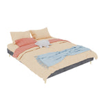 Bed Frame 160x200cm Minimalist Low Box - Gray Dutch Velvet