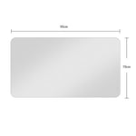 Frameless Bathroom Mirror 90x70 cm, Rounded Corners, Silver Glass