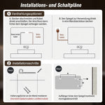 LED Bathroom Mirror 70x90 cm Dimmable Anti-Fog, Black Aluminum