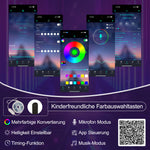 Loft Bed 90x200cm with Desk & LED Strip, Black Iron Frame