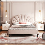 Upholstered Double Bed 160x200cm Sub-Item, White Bouclé