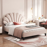 Upholstered Double Bed 160x200cm Sub-Item, White Bouclé