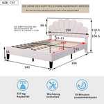 Upholstered Double Bed 160x200cm Sub-Item, White Bouclé