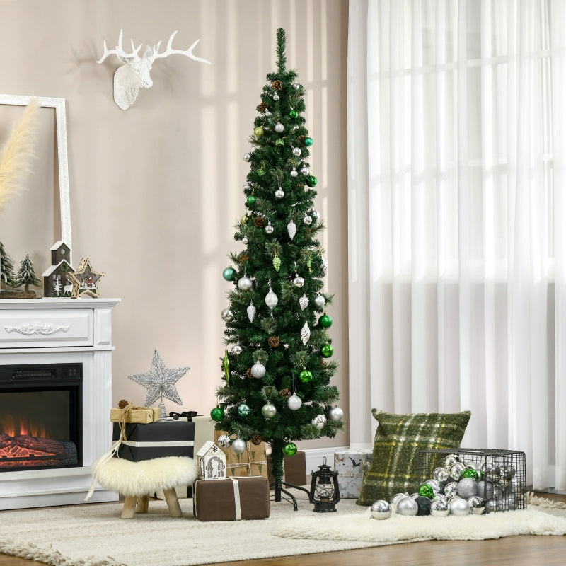 Artificial Christmas Tree, Slim Pine Cone 54x195cm, Green
