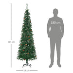 Artificial Christmas Tree, Slim Pine Cone 54x195cm, Green