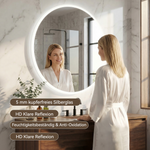 70cm LED Round Bathroom Mirror, Anti-Fog & Dimmable Light