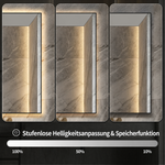 LED Bathroom Mirror 50x70 cm Anti-Fog Dimmable Silver Glass