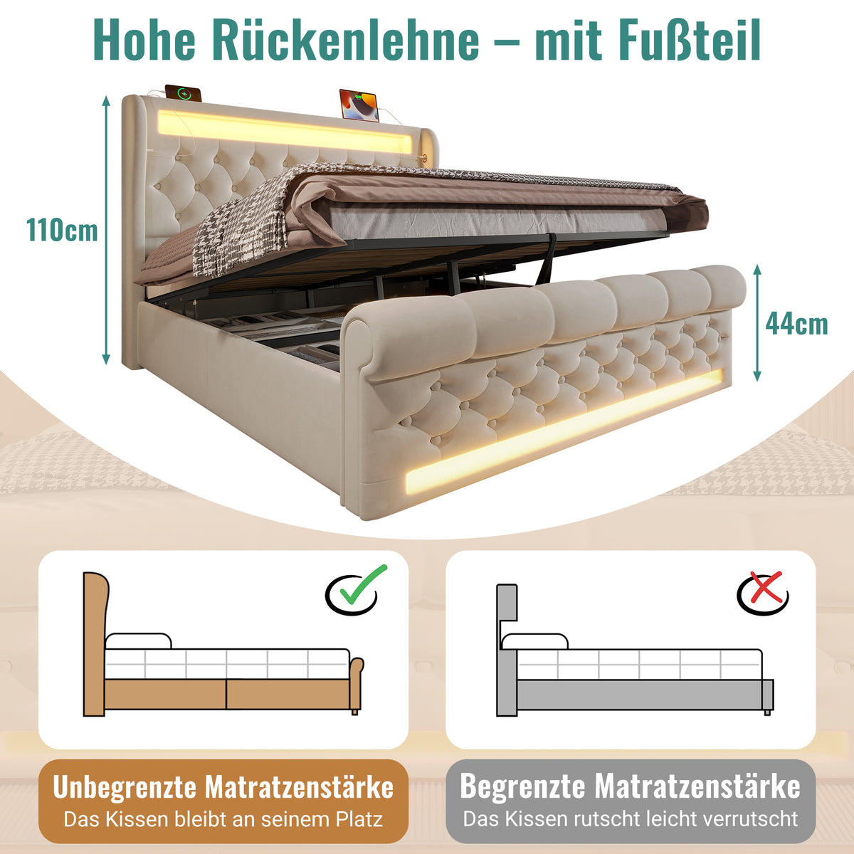Upholstered Daybed 90x200 cm with Hydraulic Storage, Pink Velvet