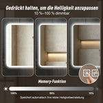 LED Bathroom Mirror 60x100 cm - Anti-Fog Dimmable Frosted Glass