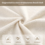Upholstered Double Bed, Hydraulic Storage 140x190cm, Beige Bouclé