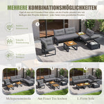 Modern Outdoor Set with Cushions, Iron Frame & Woven Armrests