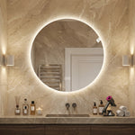 Round LED Bathroom Mirror 70 cm - Anti-Fog Dimmable HD Silver Glass