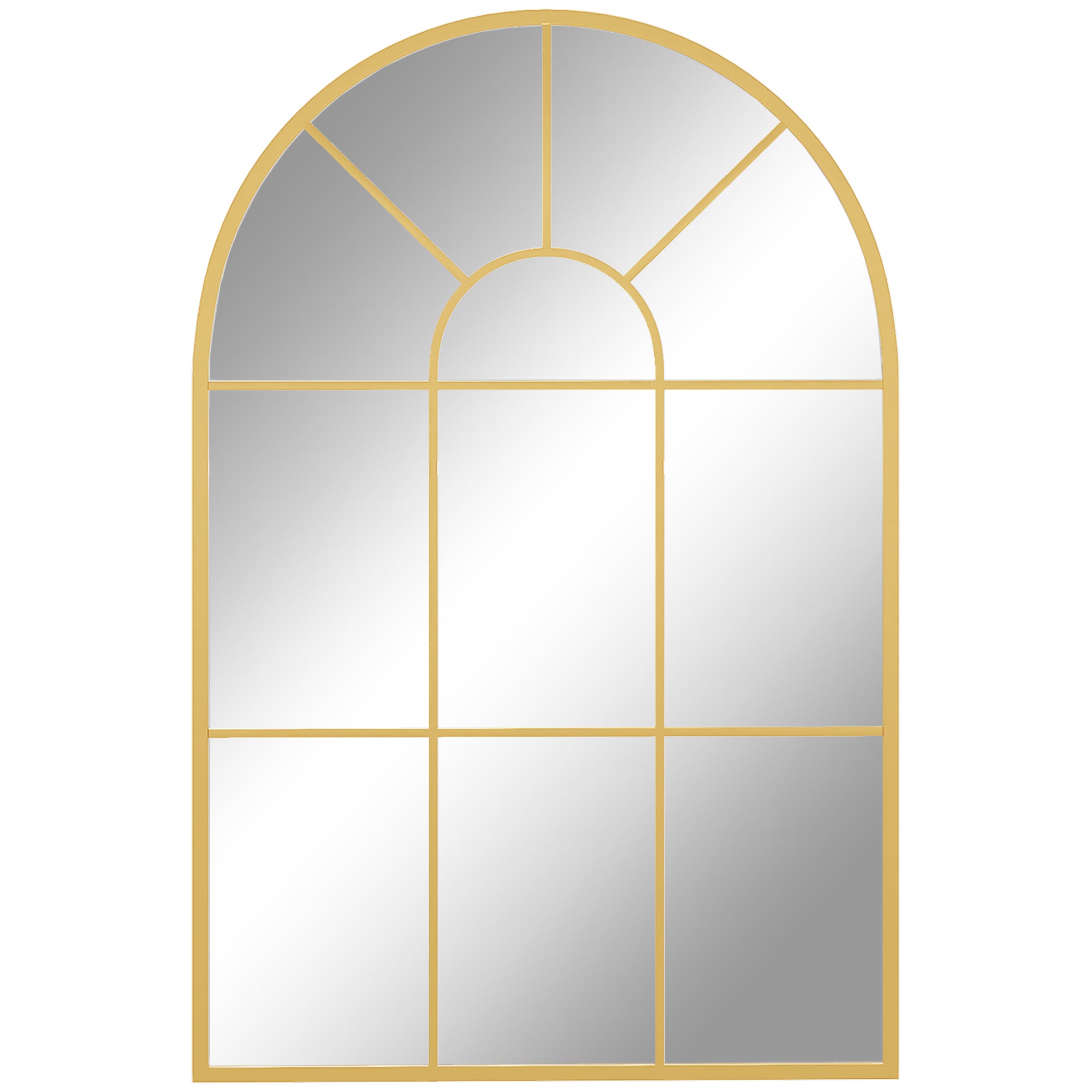 Wall Mirror, 91x60 cm Decorative Window Frame, Gold Metal