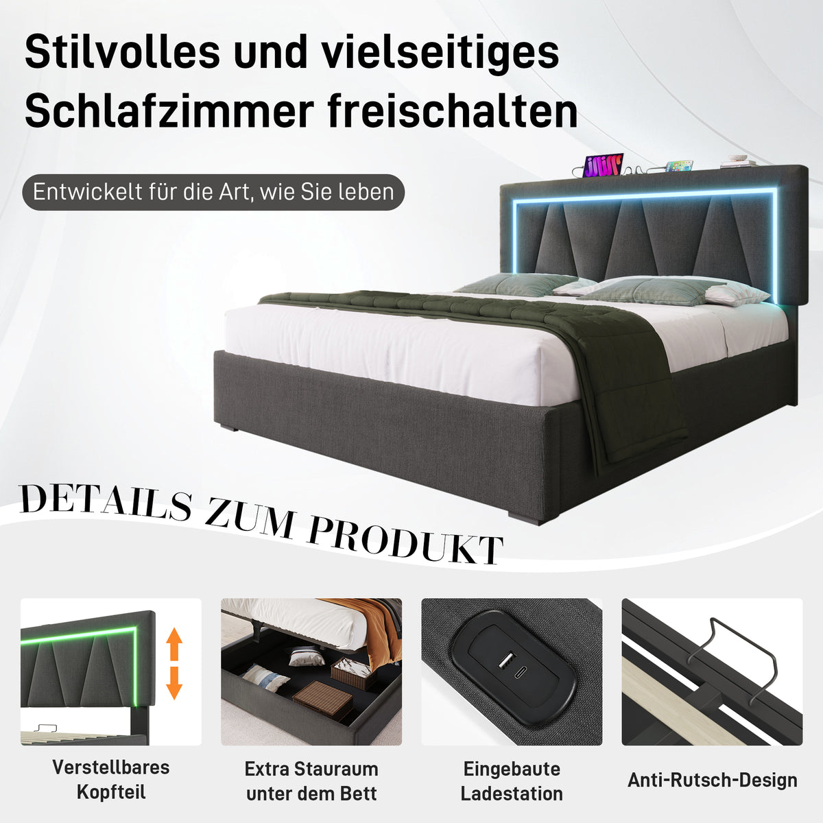 House Loft Bed 90x200cm with Slide, Stairs & LED, Pink Metal