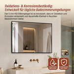 Bathroom Mirror 70x90 cm, HD Wall Mounted, Black Aluminum