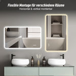 LED Bathroom Mirror 60x120 cm - Anti-Fog Dimmable Frosted Glass