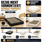 Upholstered Double Bed 180x200cm Hydraulic Storage, Beige Bouclé