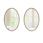 Iron Art Oval Retro Mirror, Antique Wall Hanging, Gold