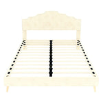 Modern Minimalist Soft Bed with 160x200cm Mattress, Beige