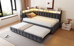 Upholstered Sofa Bed 90x200cm with Pull-Out Bed, Dark Grey Velvet