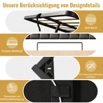Upholstered Double Bed 160x200cm with Hydraulic Storage, Grey Linen