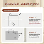 Bathroom Mirror 60x80 cm, HD Wall Mount, Black Aluminum Frame