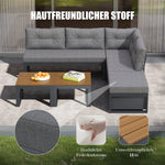Modern Outdoor Set with Cushions, Iron Frame & Woven Armrests