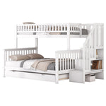 Bunk Bed 90x200/140x200cm with Stairs & Storage, Pine White