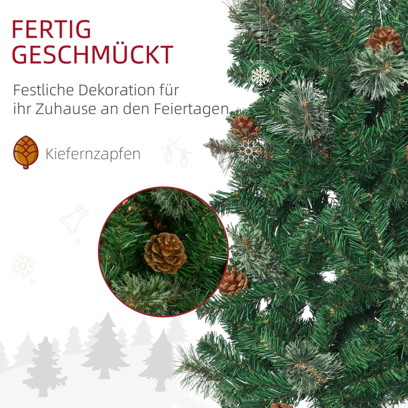 Artificial Christmas Tree, Slim Pine Cone 54x195cm, Green