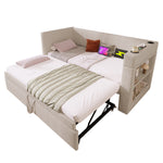Loft Bed 140x200 with Ladder & Storage, Black Metal