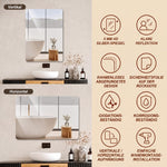 Frameless Wall Mirror, 60x80cm HD Hanging, Copper-Free Glass