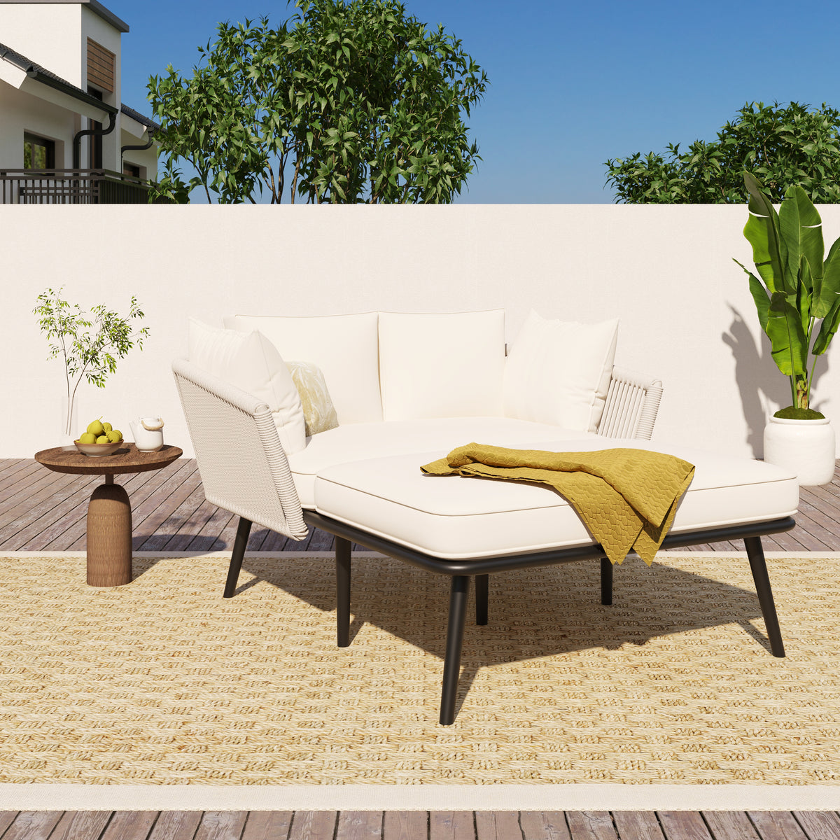 6-Person Garden Dining Set with Armchairs, Polyrattan