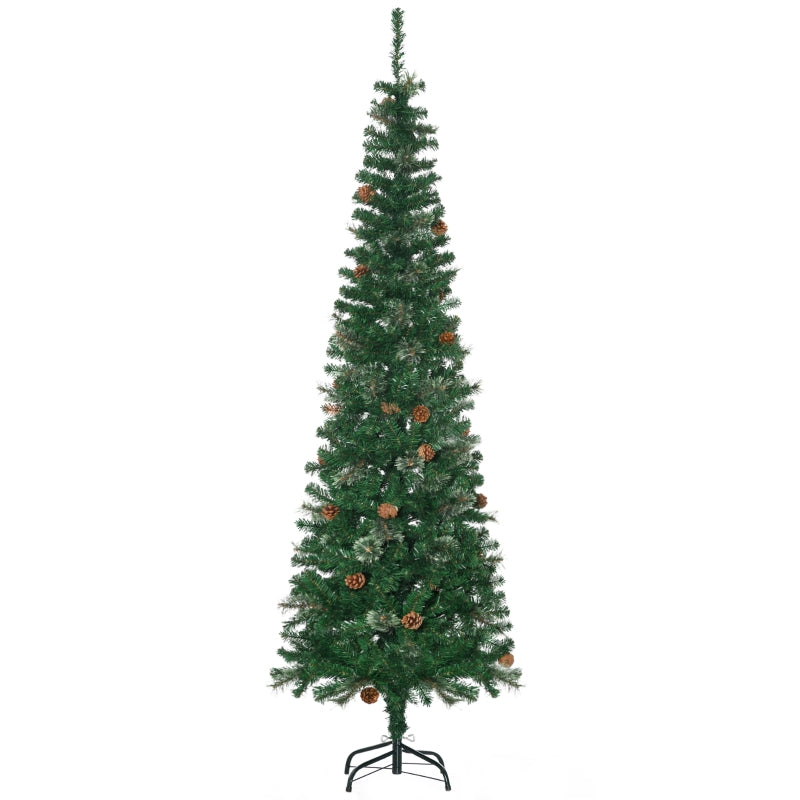 Artificial Christmas Tree, Slim Pine Cone 54x195cm, Green
