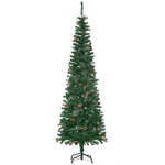 Artificial Christmas Tree, Slim Pine Cone 54x195cm, Green