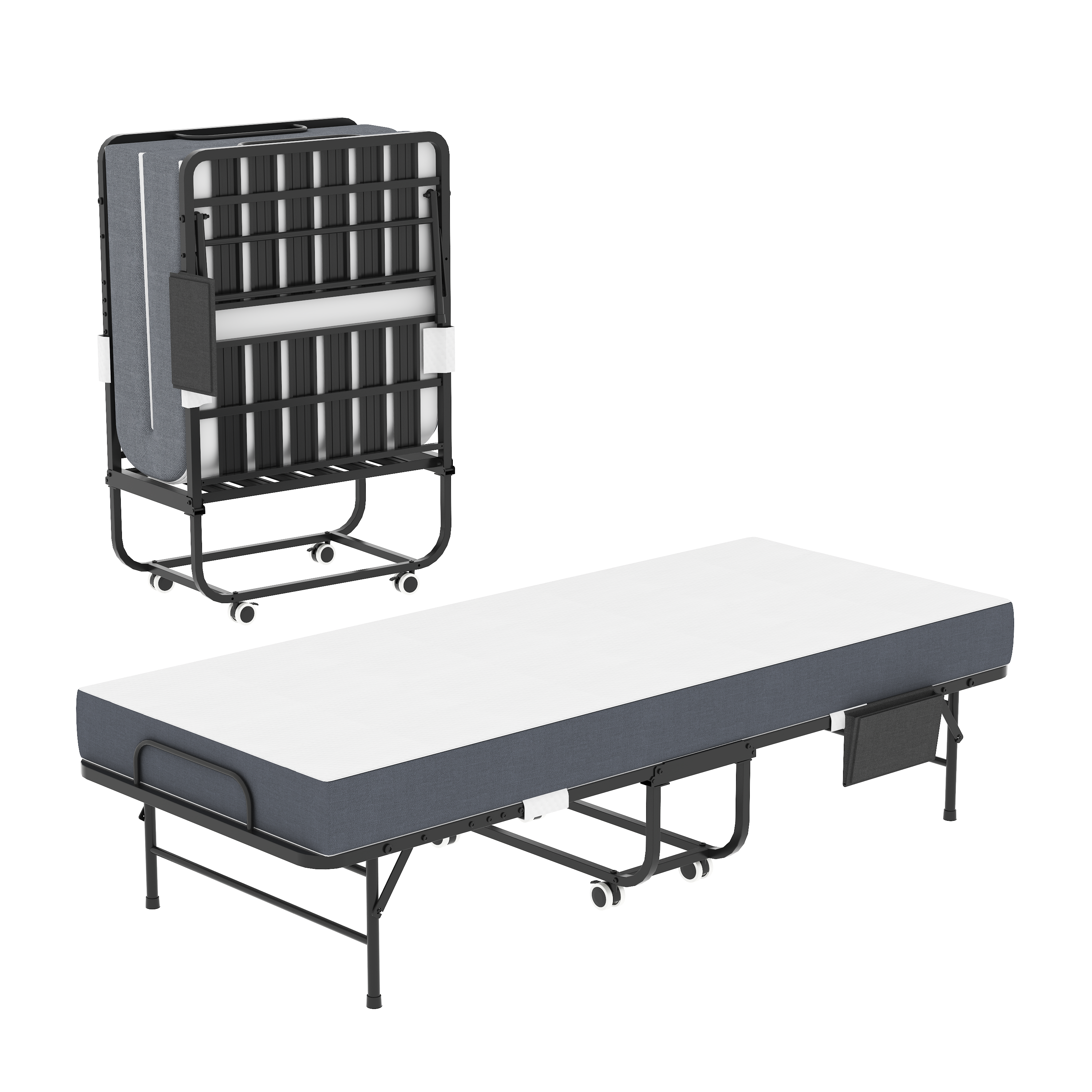 Children's Bed with Safety Rails for Ages 3-8, MDF, White