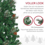 Artificial Christmas Tree, Slim Pine Cone 54x195cm, Green