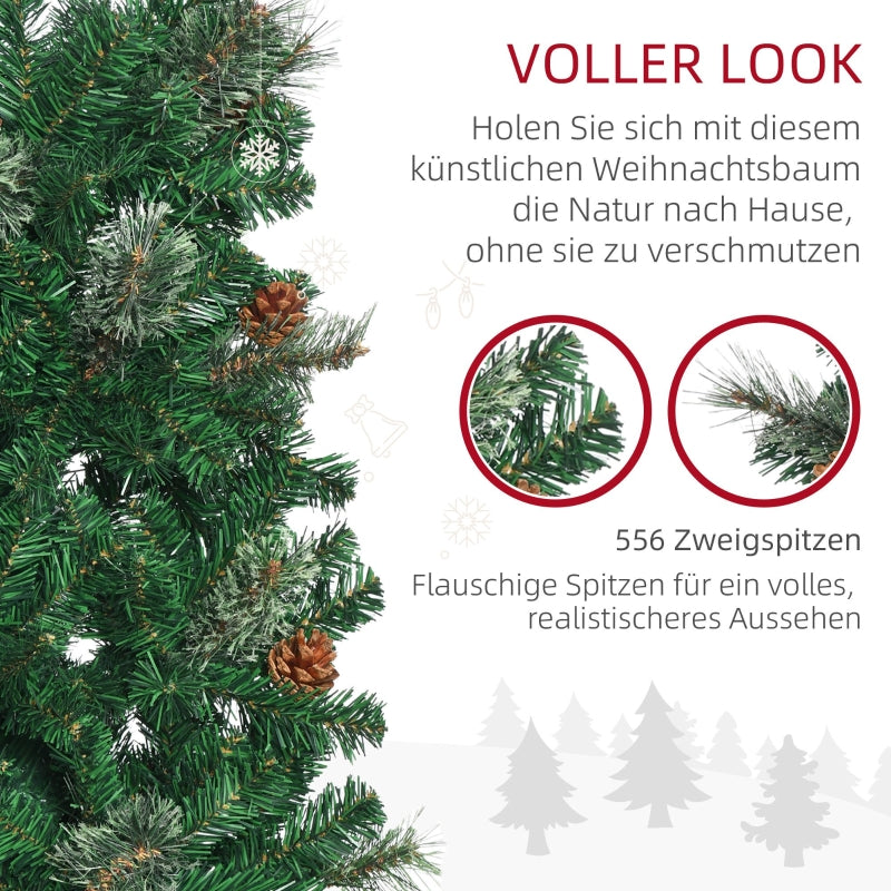 Artificial Christmas Tree, Slim Pine Cone 54x195cm, Green