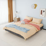 Modern Minimalist Bed Frame 160x200cm with Mattress Gray Dutch Velvet