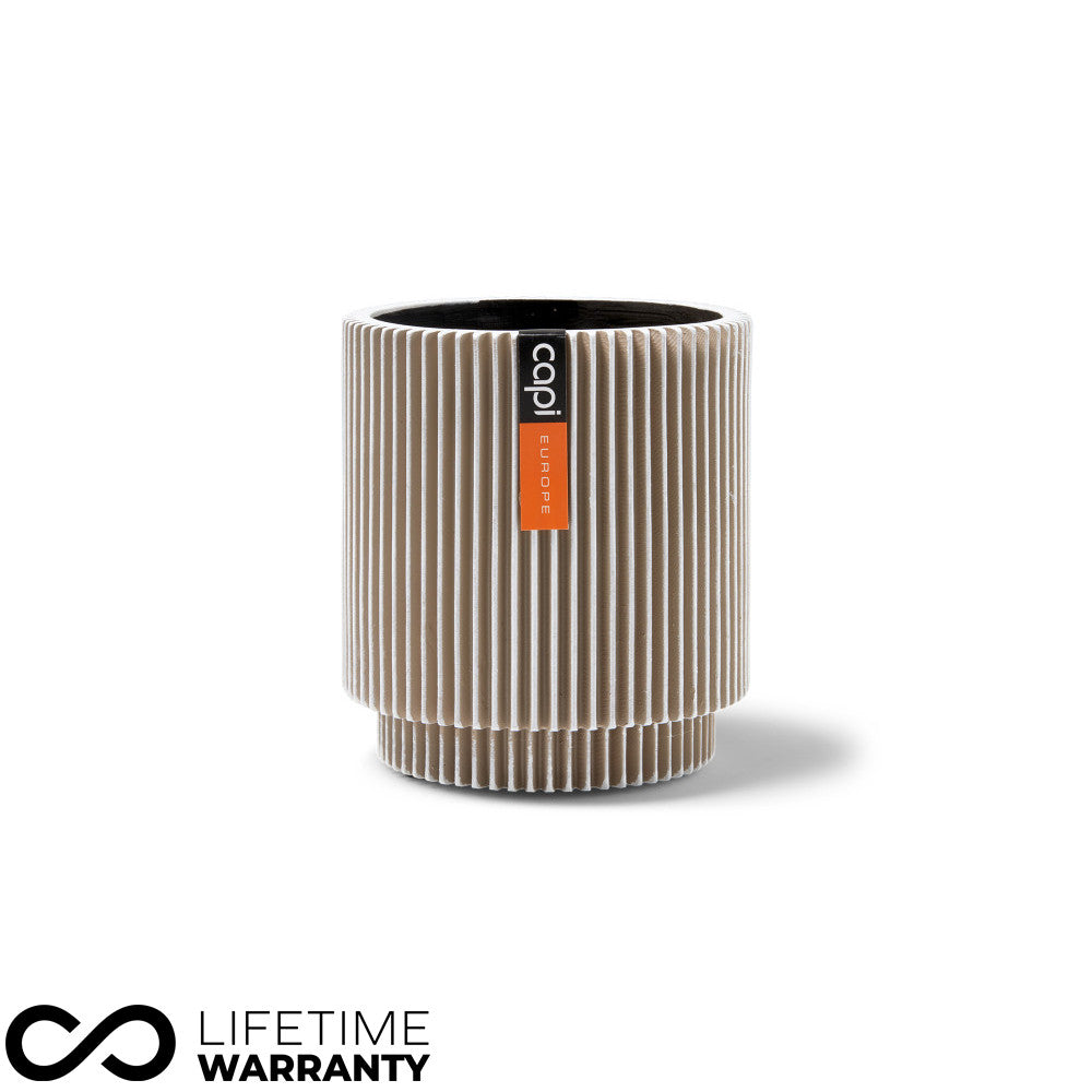 Indoor Nature Groove Cylinder Planter (Ivory) - 11cm Dia