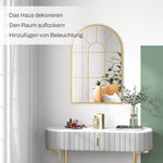 Wall Mirror, 91x60 cm Decorative Window Frame, Gold Metal