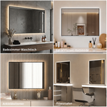 LED Bathroom Mirror 50x70 cm Anti-Fog Dimmable Silver Glass