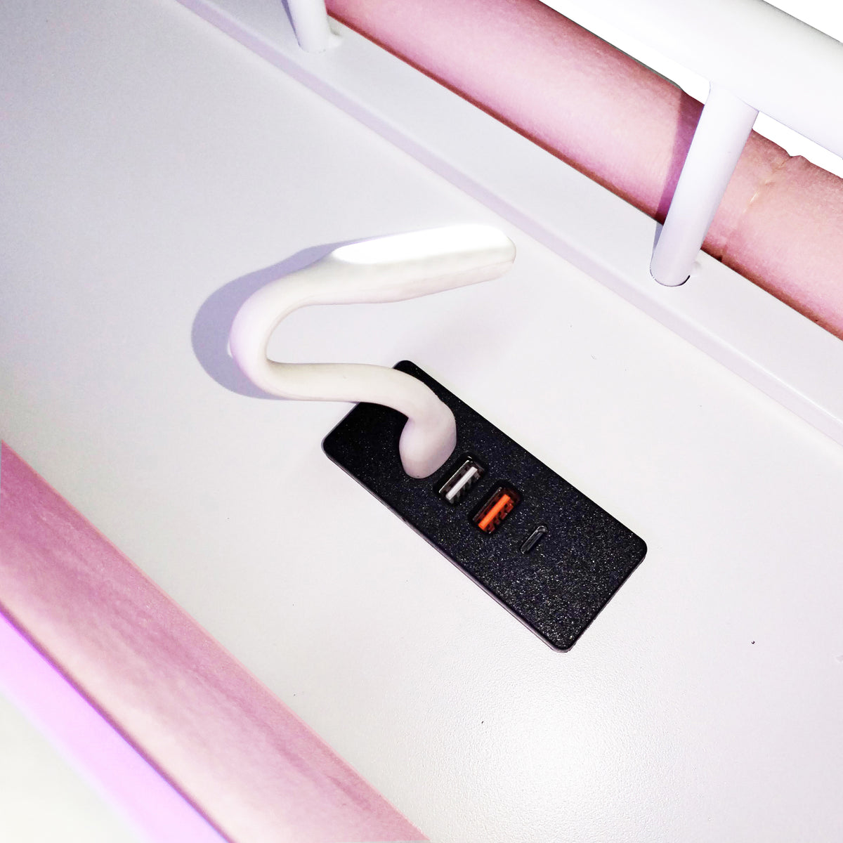 Smart Upholstered Bed 160x200cm with LED & Storage, Pink Velvet