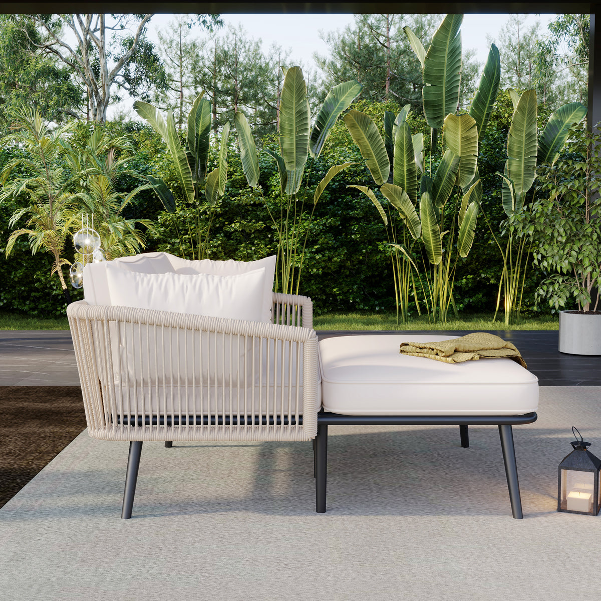 6-Person Garden Dining Set with Armchairs, Polyrattan