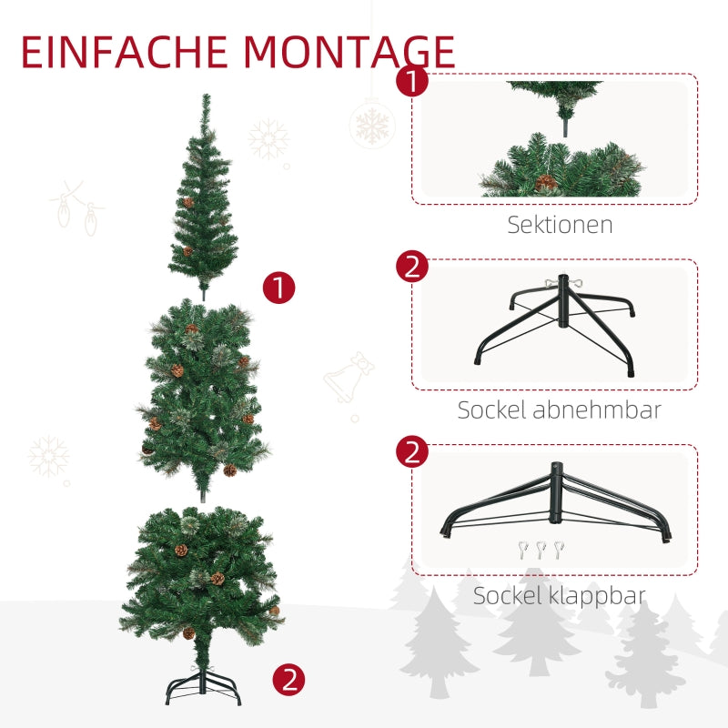 Artificial Christmas Tree, Slim Pine Cone 54x195cm, Green