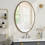 Iron Art Oval Retro Mirror, Antique Wall Hanging, Gold